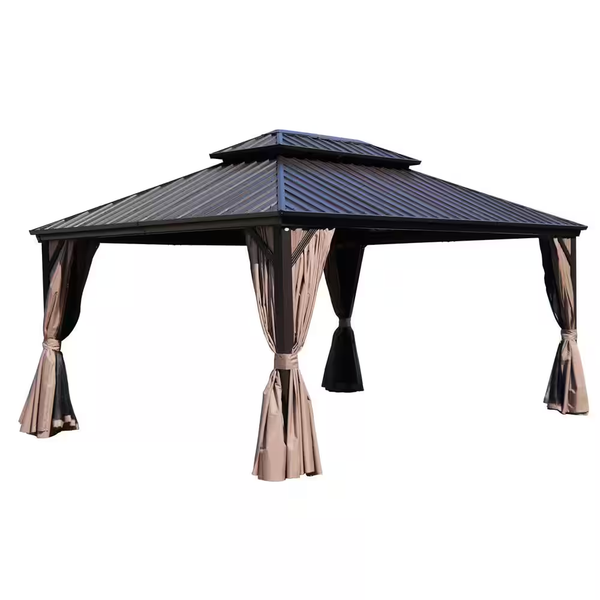 Outdoor 10'X 13' Gazebo,Large Soft Top Deck Gazebo