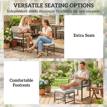Light Grey Wicker 11-Piece Patio Dining Set, Seats 10