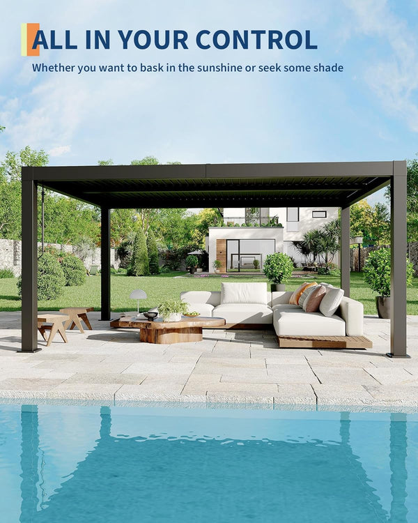 Aluminum Louvered Pergola with Adjustable Roof