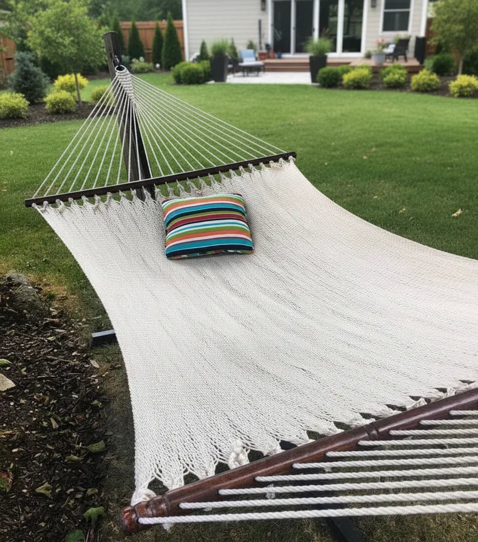 Soft-Woven Deluxe Polyester Rope Hammock
